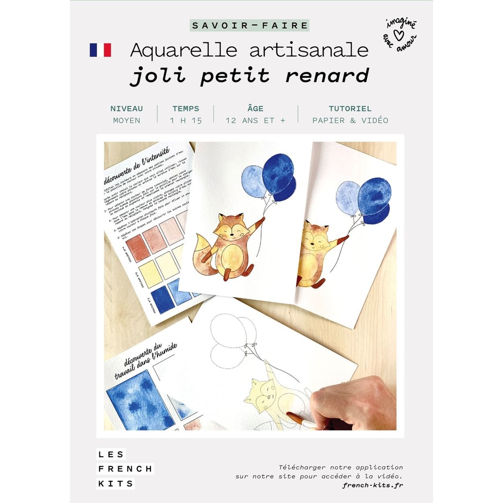 AQUARELLE ARTISANALE RENARD-(1028633)