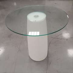Table de jardin BREAK CROMIA en polyéthylène blanche - D.70 x H.70 cm