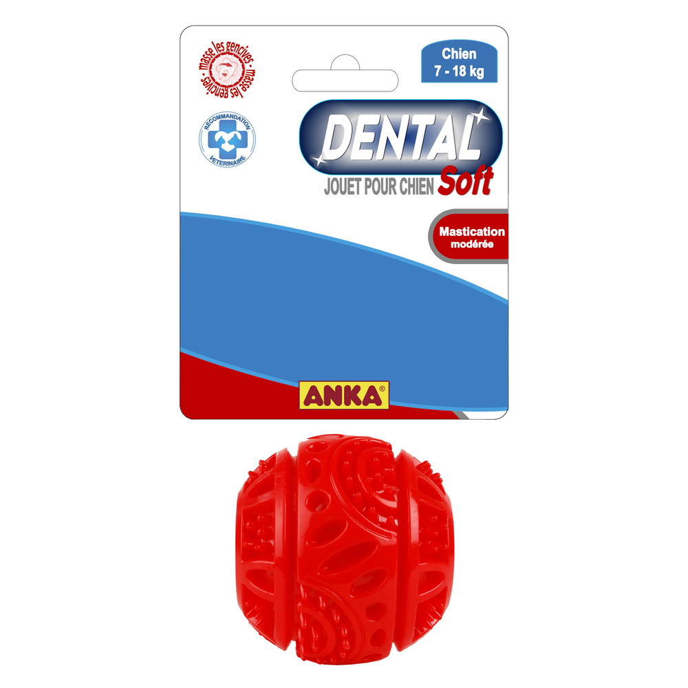 Balle pour chien Dental Soft mastication moderée ø6.5cm