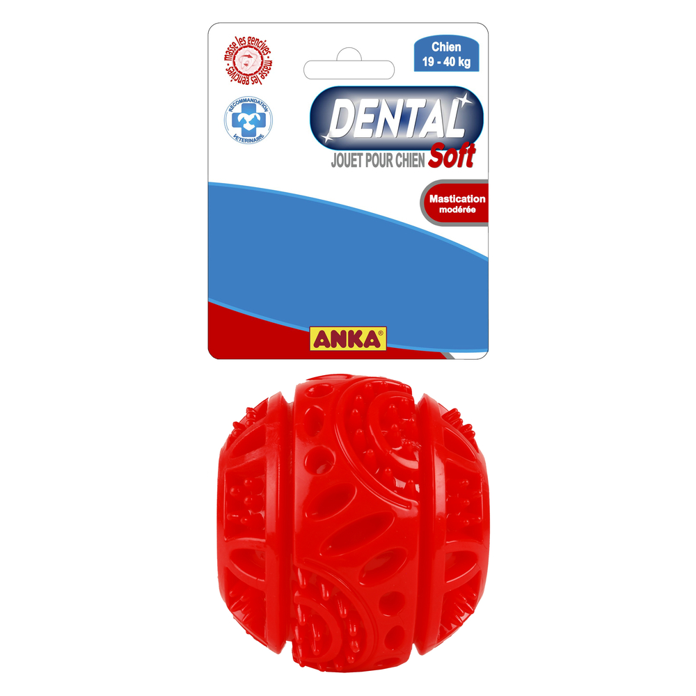 Balle pour chien Dental Soft mastication moderée ø9cm