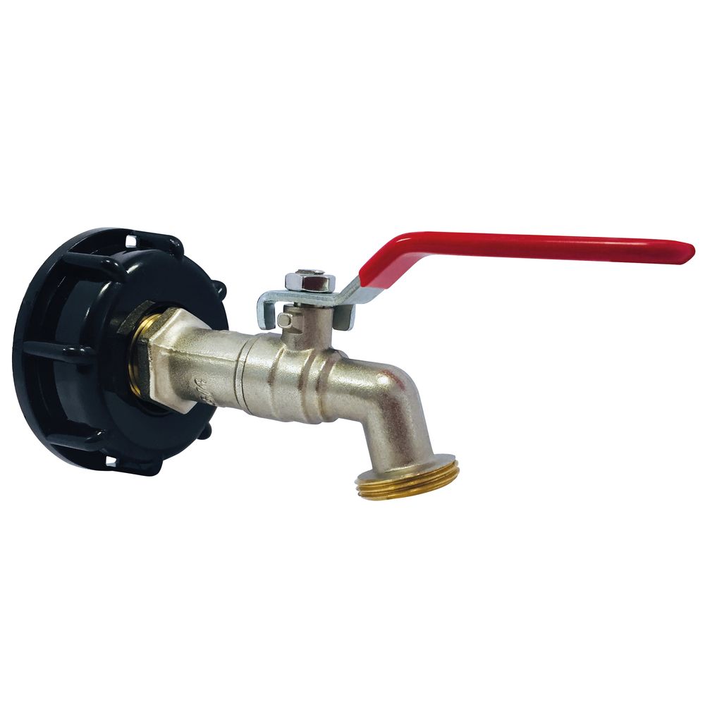 Adaptateur plastique de cuve avec robinet laiton - 1000L, D.60cm