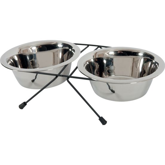 Support + 2 Bols Inox 700 ml