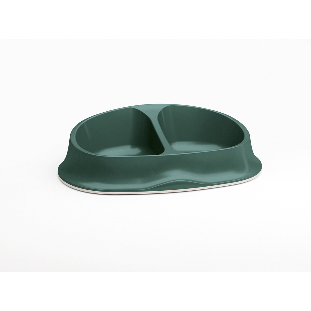 Écuelle Smart Bowl Double Plastique Antidérapante Vert 2x250ml