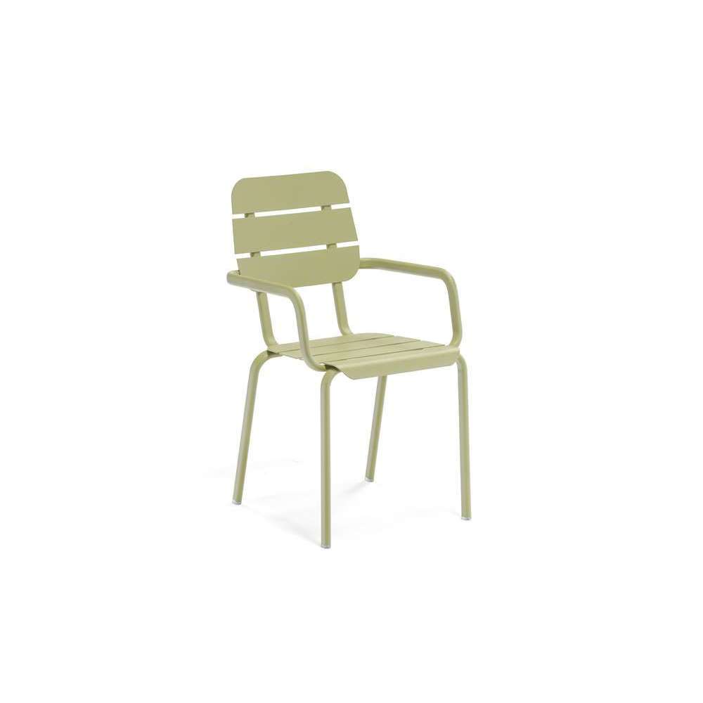 Fauteuil ALICANTE aluminium VERT JONC 55x50x85cm