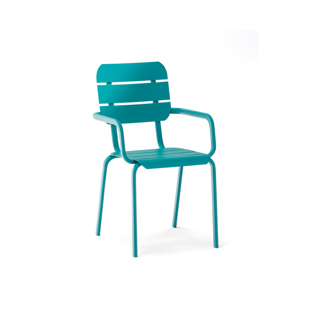 Fauteuil ALICANTE aluminium BLEU D'EAU 55x50x85cm