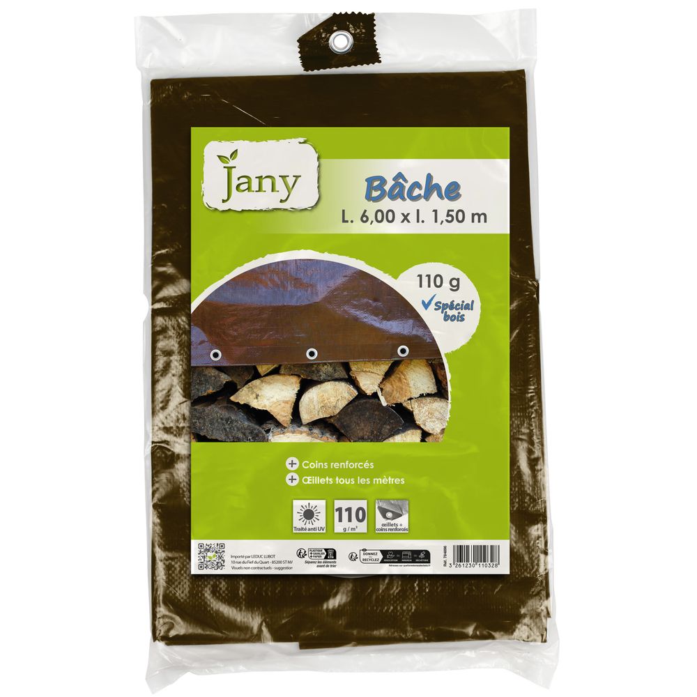 Bâche bois 110gr/m² 1,5x6m