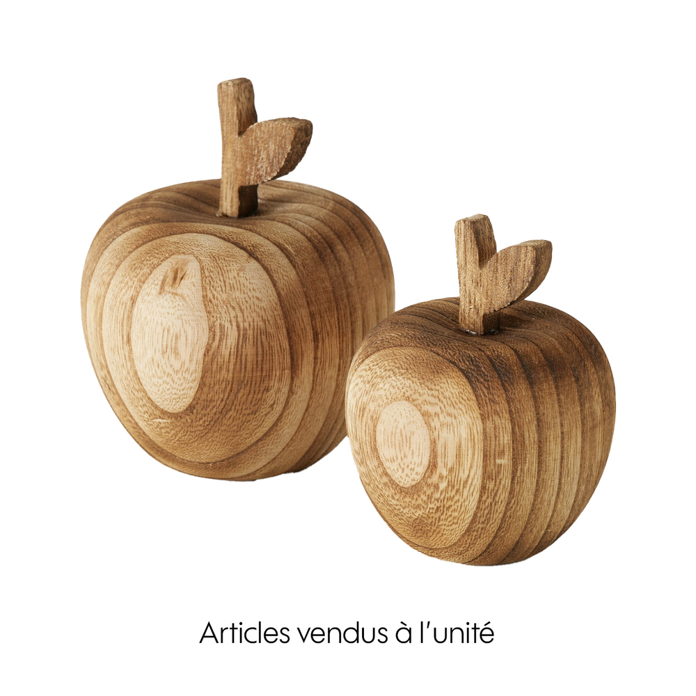 Décoration à poser pomme Harvest en bois - l. 8.0 D. 6.0 cm
