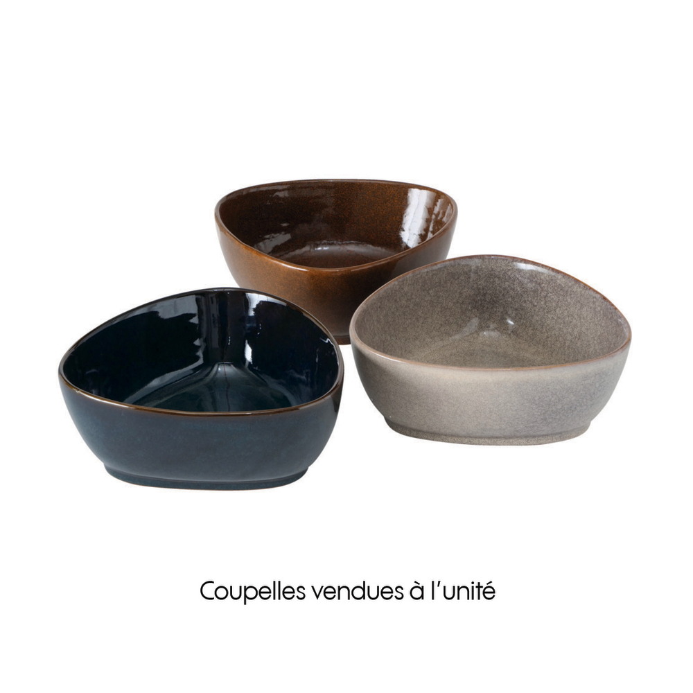 Coupelle en céramique Lenja Beige, Marron ou Gris-bleu H.8xØ.20cm