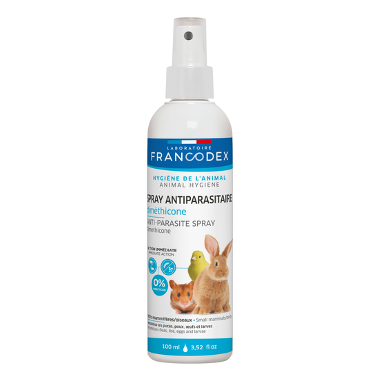 Spray antiparasitaire Diméthicone petits mammifères/oiseaux 100ml