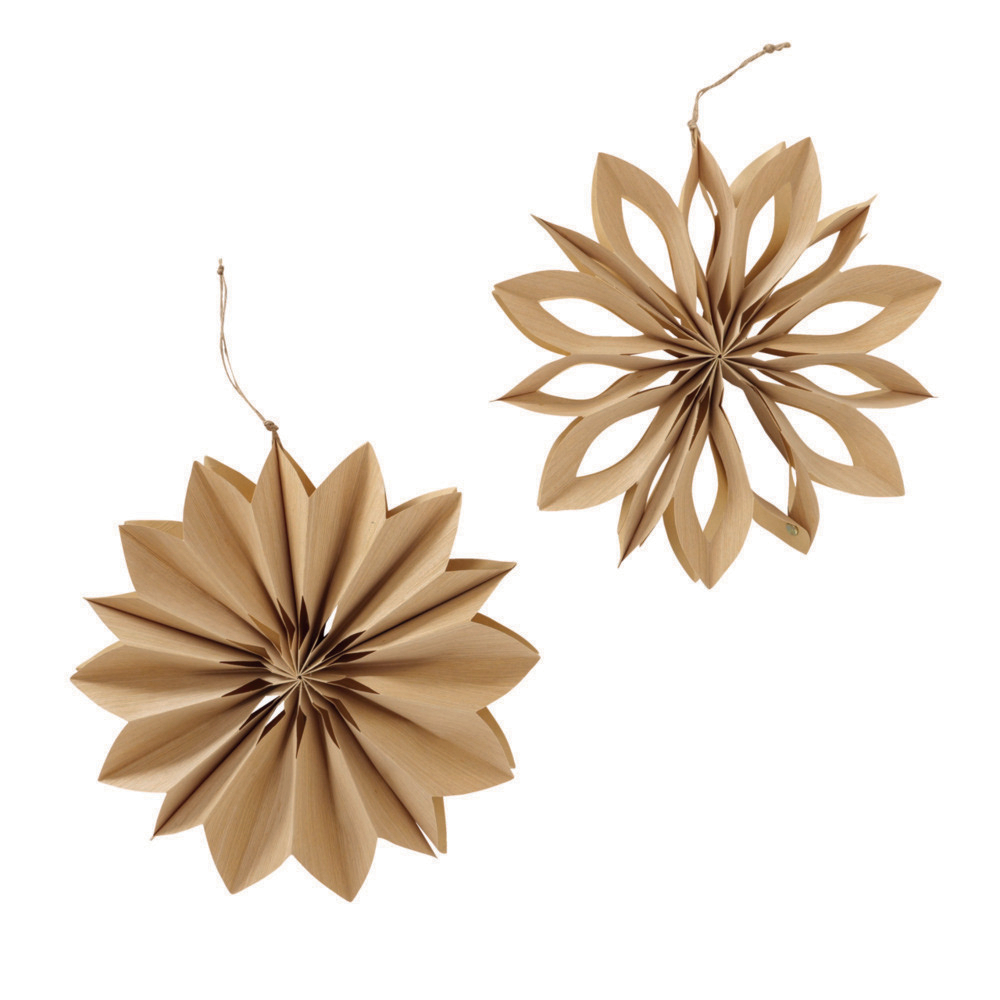 Suspension pour sapin de Noël flocon Kassia beige D.30cm