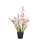 Plante artificielle : Vanda orchidée en pot pêche - H.66xD.34cm