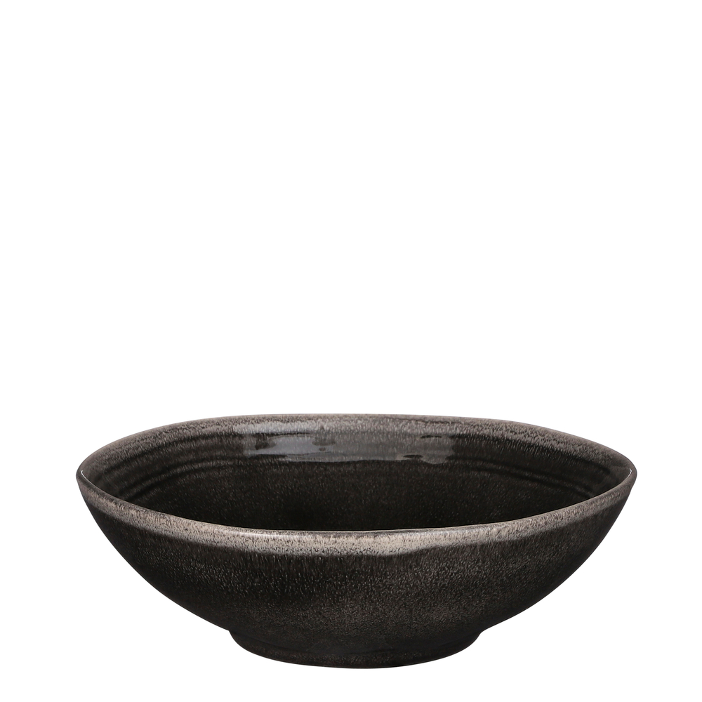 Saladier Tabo en grès noir - H.7,5xD.23,5cm