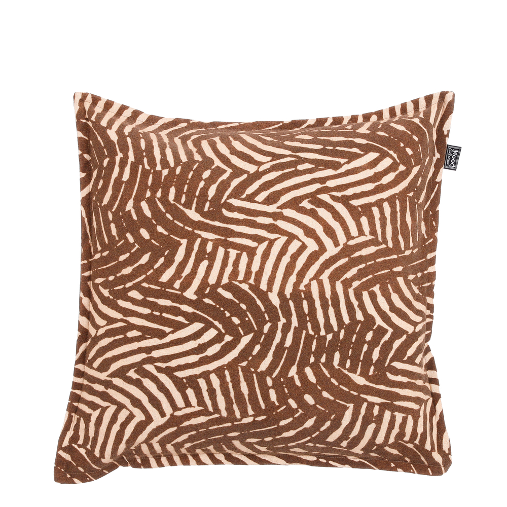 Coussin décoratif en coton Liz marron - L.45xl.45xH.10cm