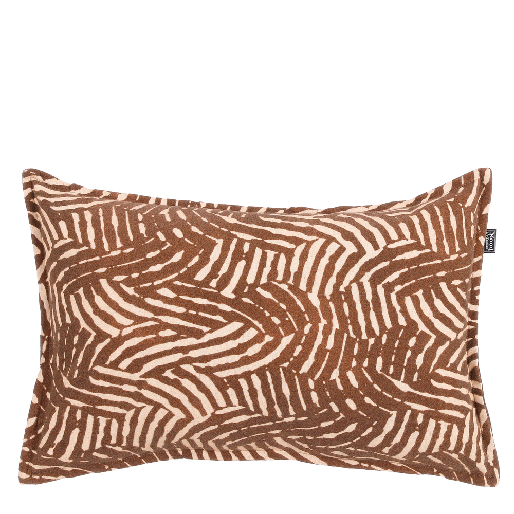 Coussin décoratif en coton Liz marron - L.55xl.35xH.10cm