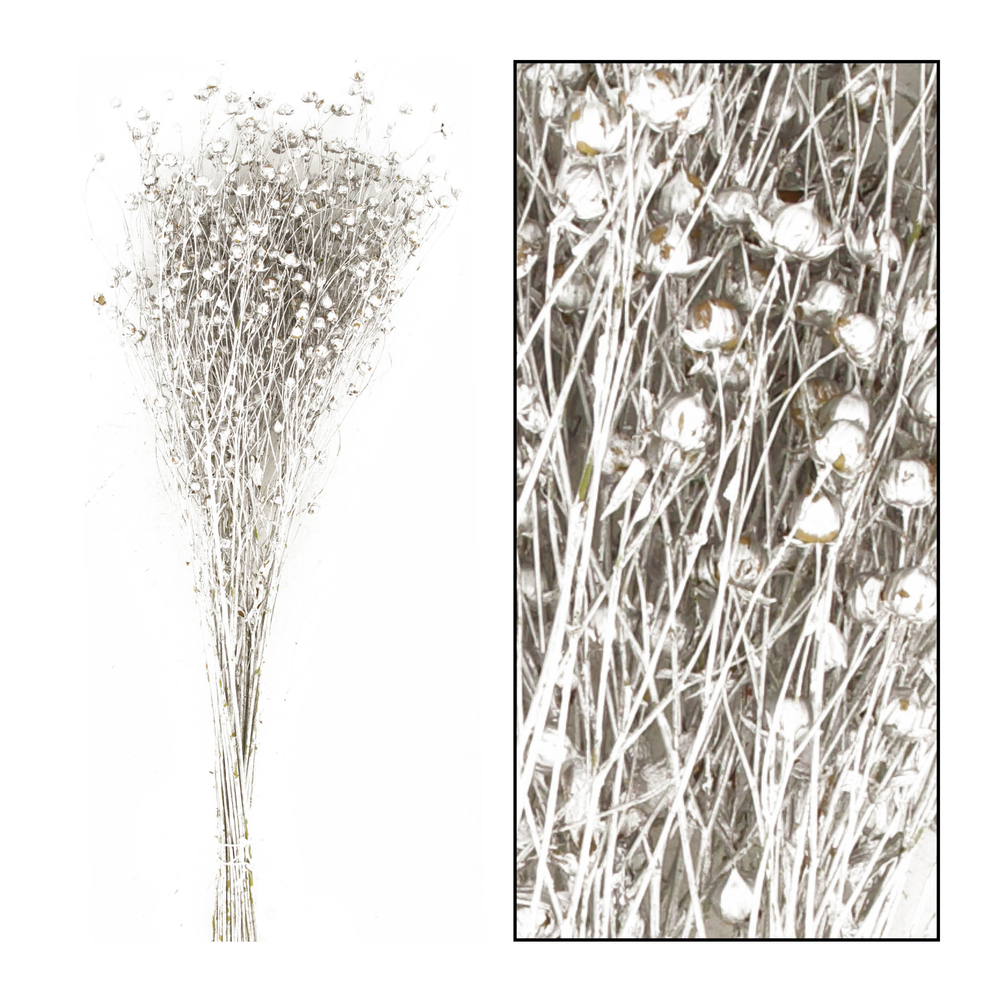 Bouquet séché de Lin argent 55.5x26x7.5 cm