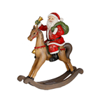 Père Noël rouge sur renne - L.20,5xl.8,5xH.21cm