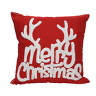 Coussin en coton "Merry Chrismas" rouge - 45x45cm