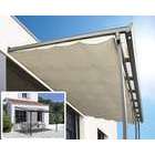 Toit terrasse aluminium anthracite rideau d'ombrage extensible 9,21 m2
