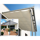 Toit terrasse aluminium anthracite rideau ombrage extensible 15,38 m2
