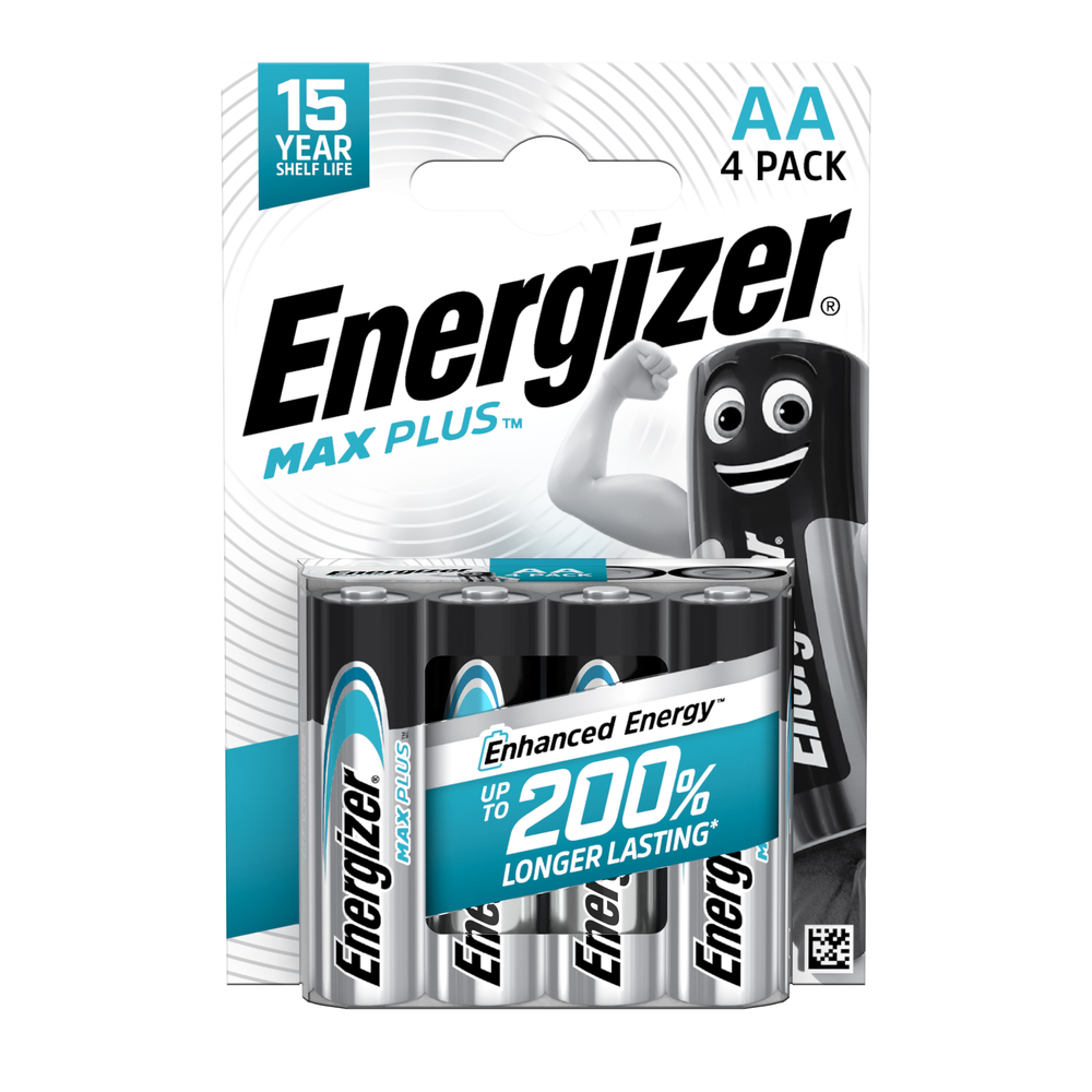 Piles alcalines Energizer Max Plus AA/LR06, pack de 4