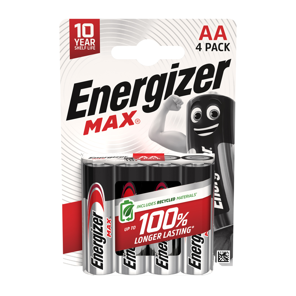 Piles alcalines Energizer Max AA/LR06, pack de 4