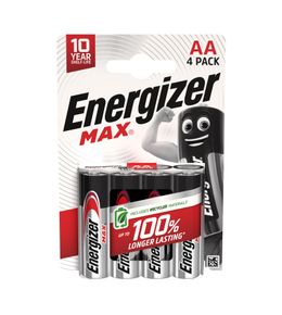 Piles alcalines Energizer Max AA/LR06, pack de 4