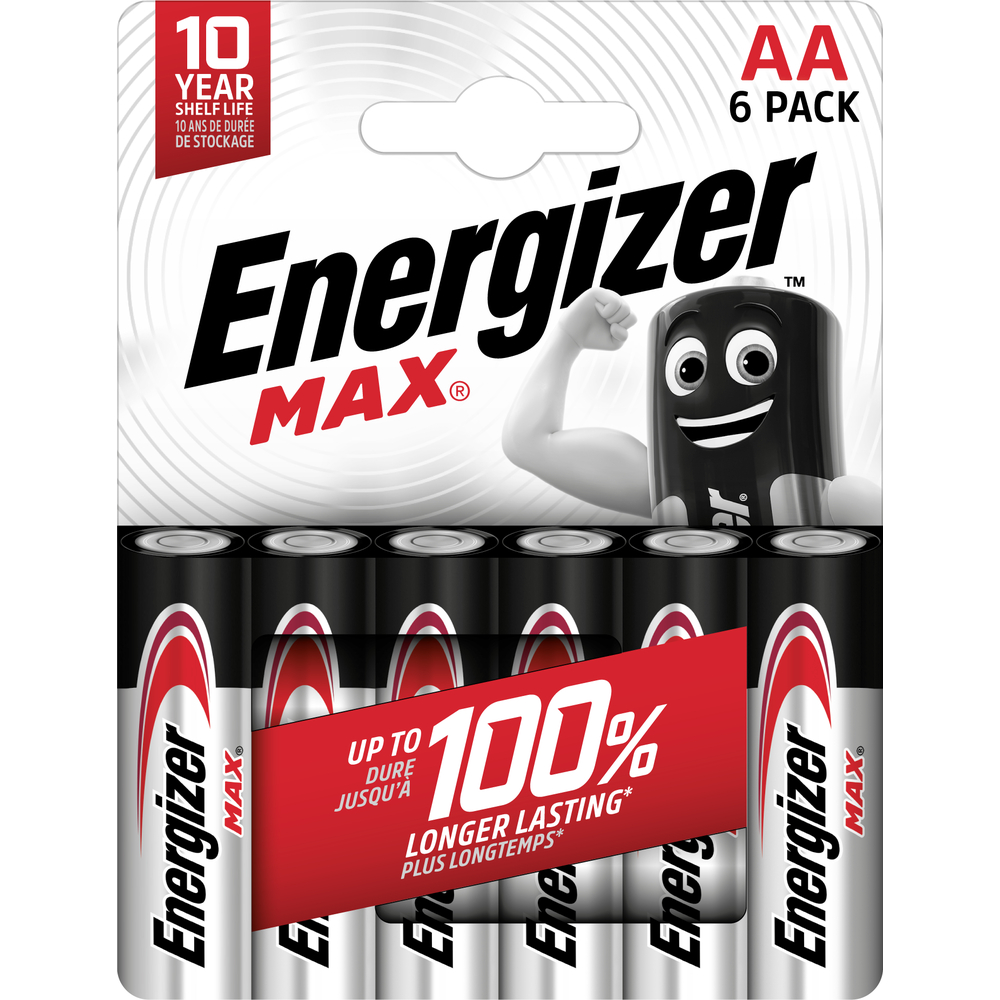 Pack de 6 piles alcalines AA/LR06 Energizer Max
