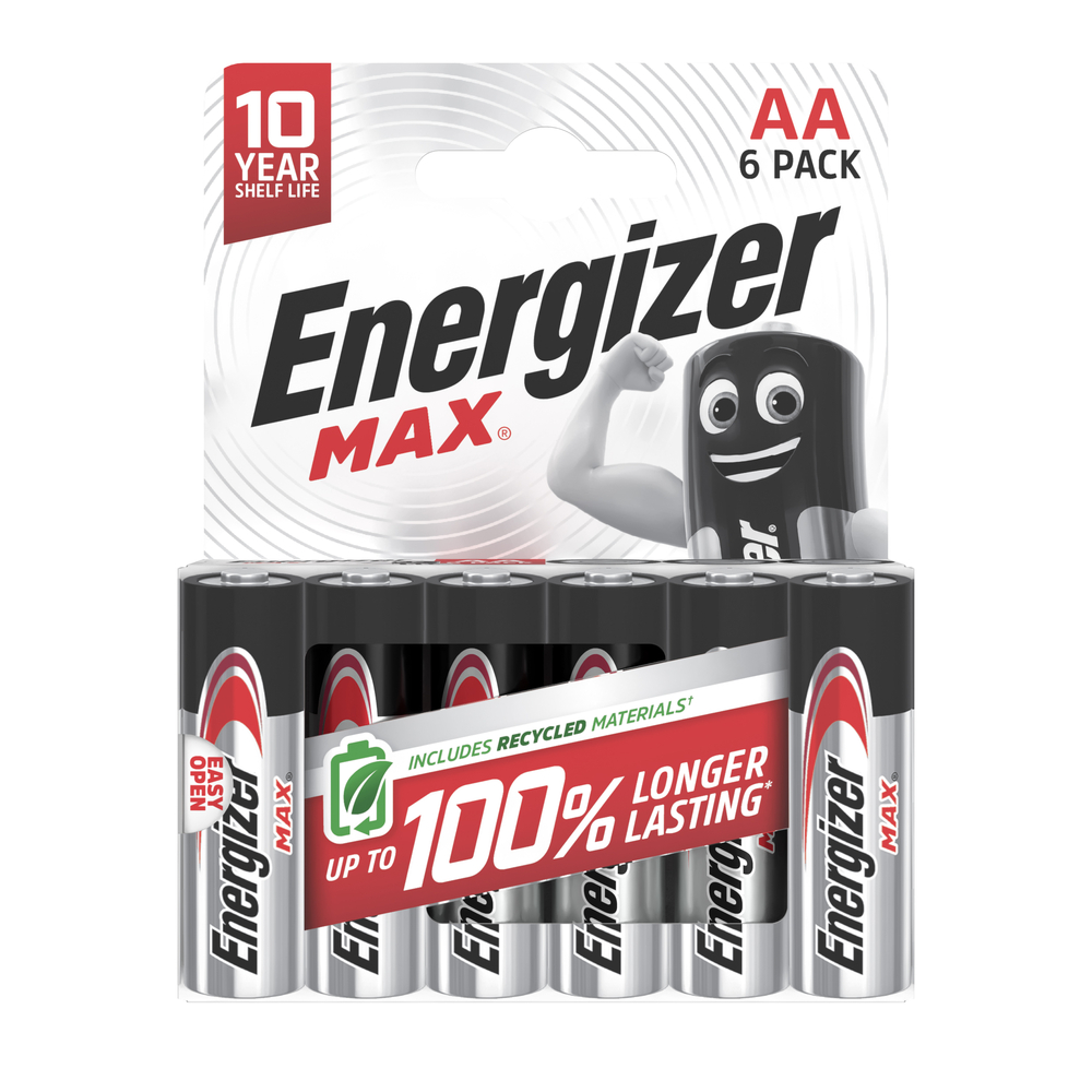 Pack de 6 piles alcalines AA/LR06 Energizer Max