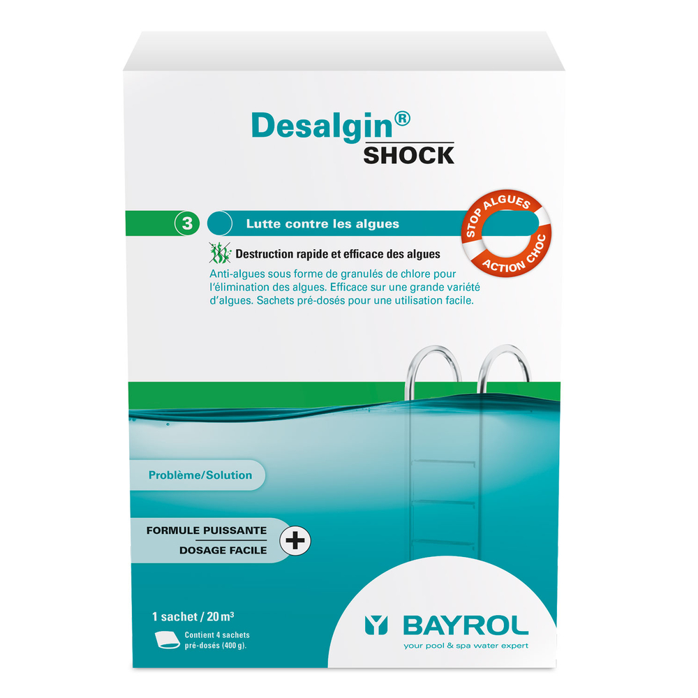 Desalgin Shock, traitement anti-algues pour piscine - 1.6kg