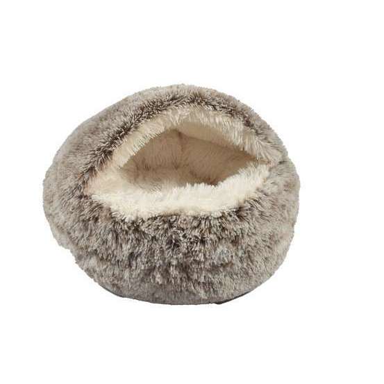 Panier Bulle ''Poilu'' gris pour chien Ø50cm S