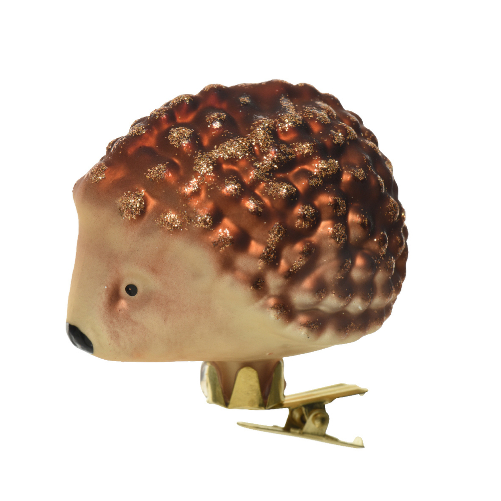 Hérisson en verre brun à clipser H7,50 cm