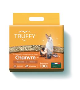 Litière végétale de chanvre pour rongeurs et lapins Truffy 100 l