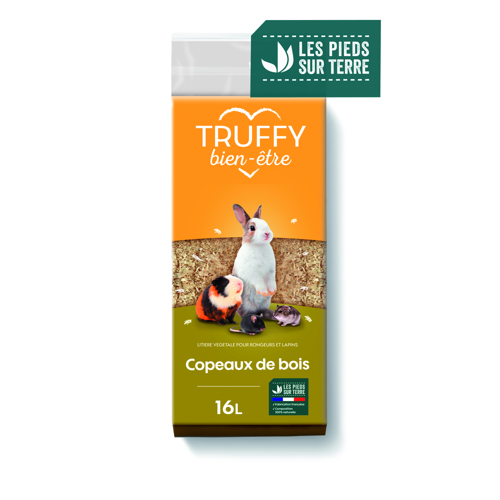 Litière en copeaux de bois pour rongeur Truffy bien être 16L
