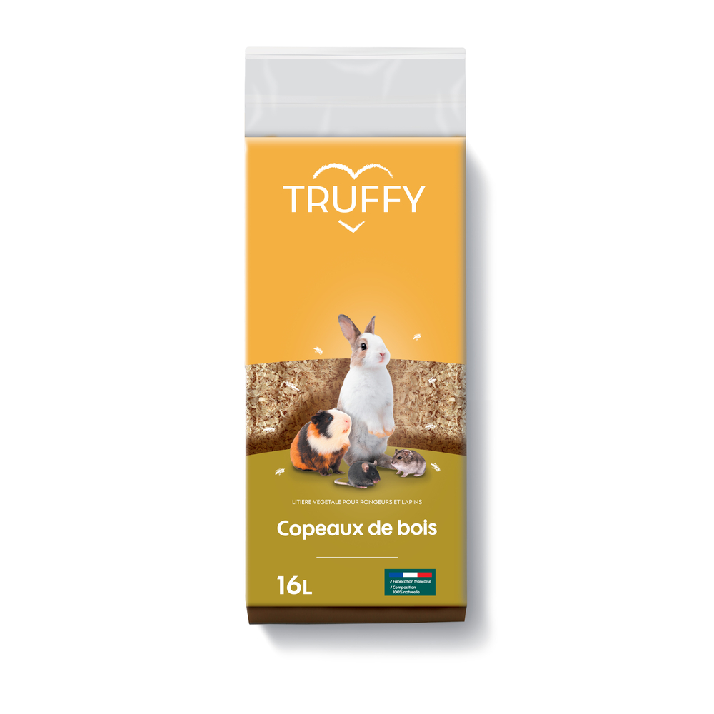 Litière en copeaux de bois pour rongeur Truffy bien être 16L