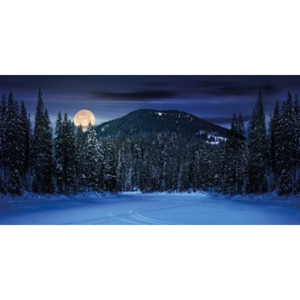 Arriere Plan Textile Paysage De Montagne Nuit 150X75Cm