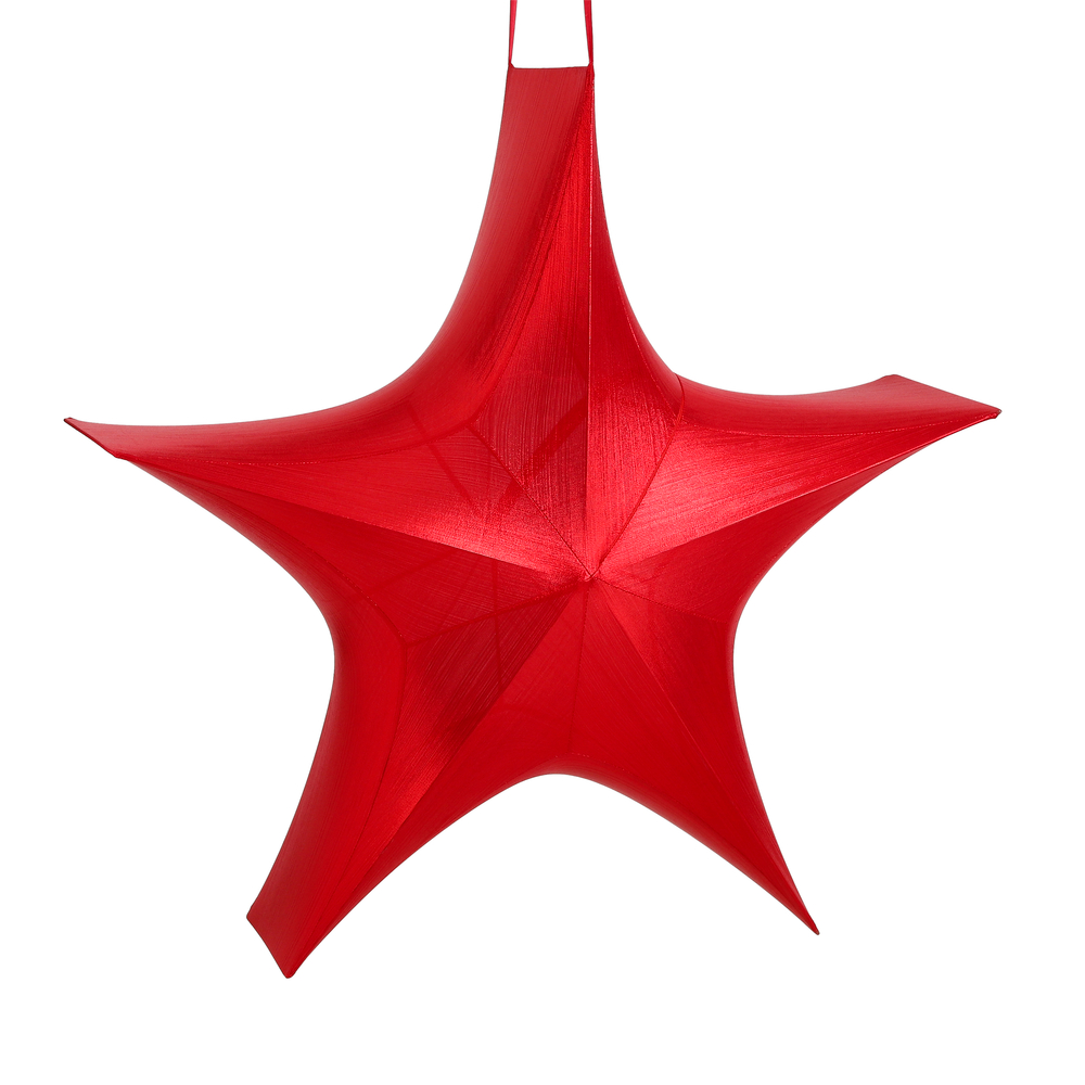 Etoile 3D rouge à poser ou suspendre H95m