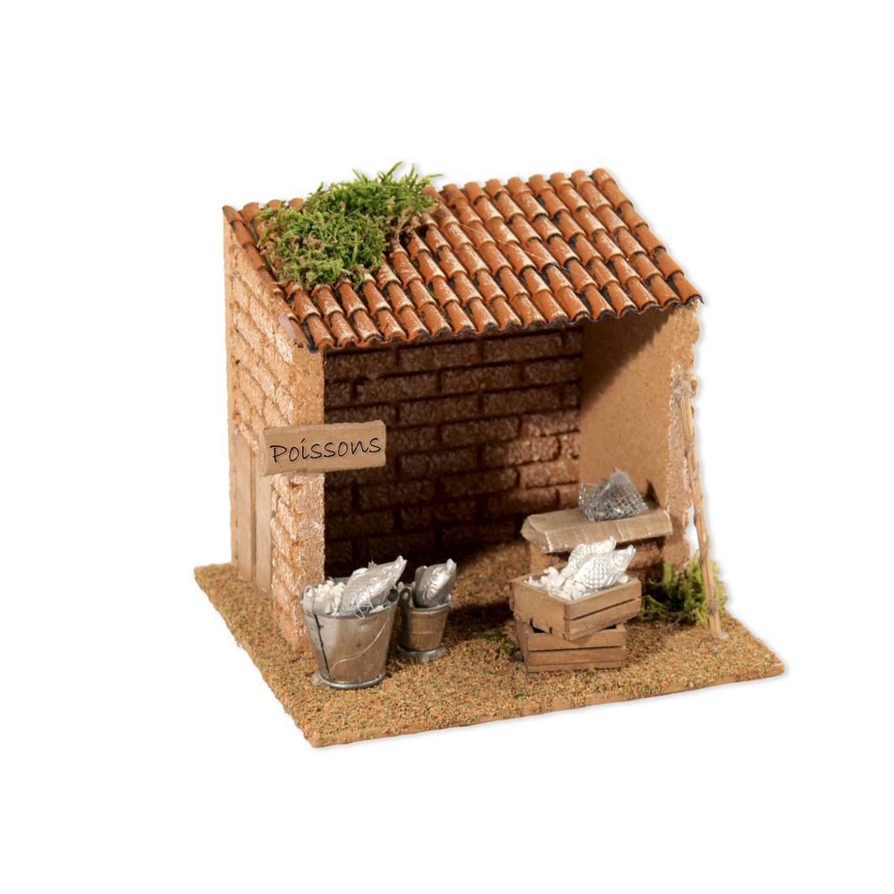 Décor pour crèche de Noël Poissonnerie 15x13x13 cm