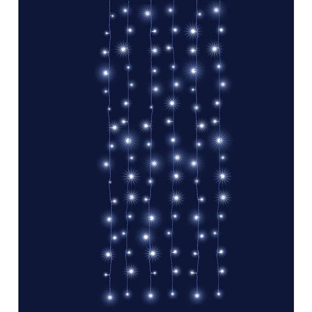 Rideau lumineux 96 led, blanc froid - 2m