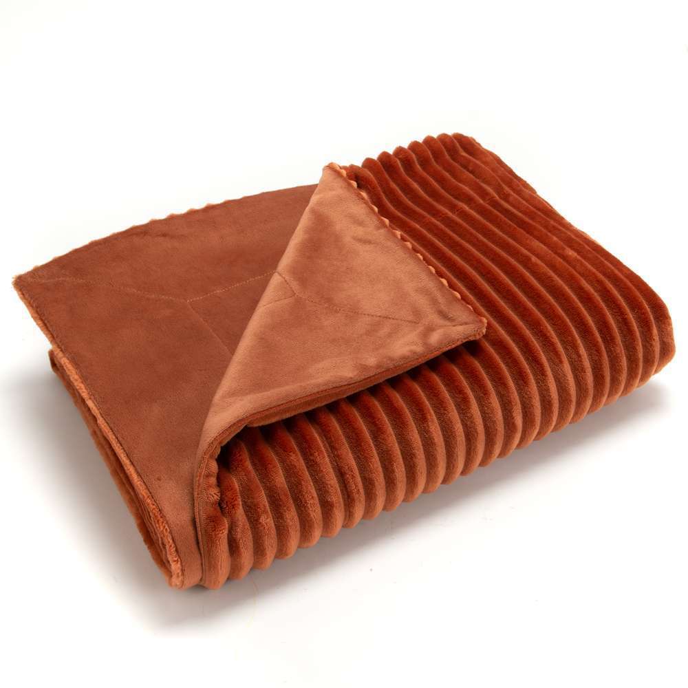 Plaid doux et chaud Sultan terracota - 130x170cm