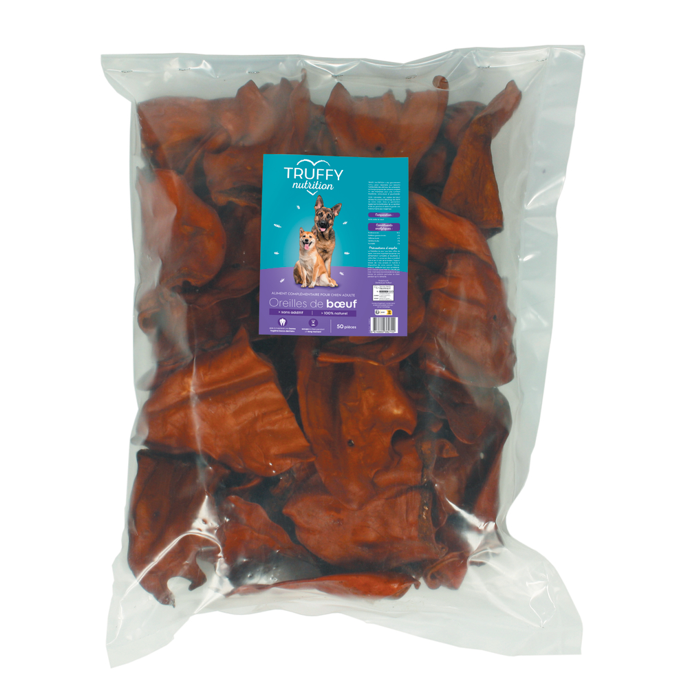 Oreilles de bœuf pour chien Truffy nutrition x50 pièces