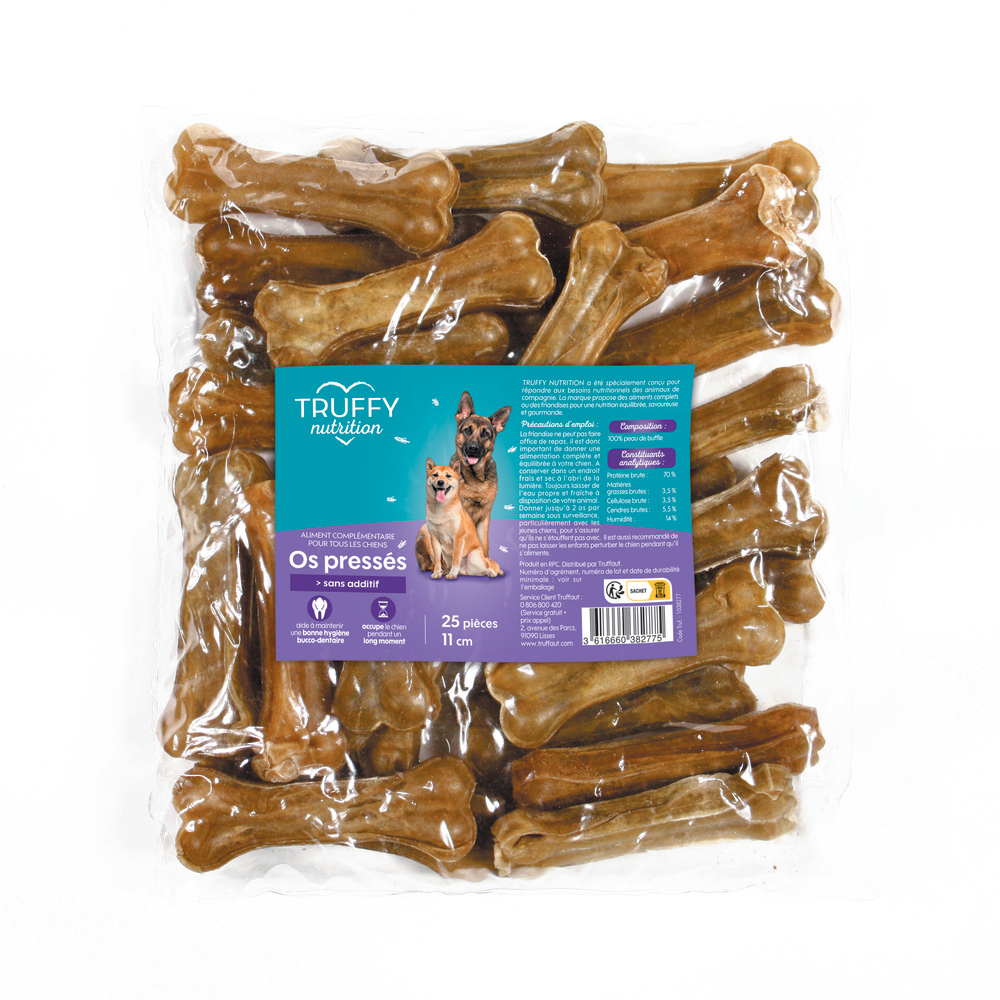 Os pressés 11cm pour chien Truffy nutrition x25 pièces