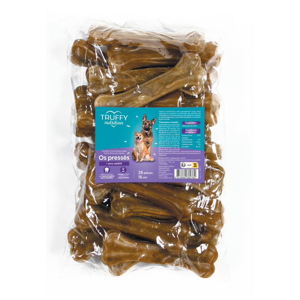 Os pressés 15cm pour chien Truffy nutrition x25 pièces