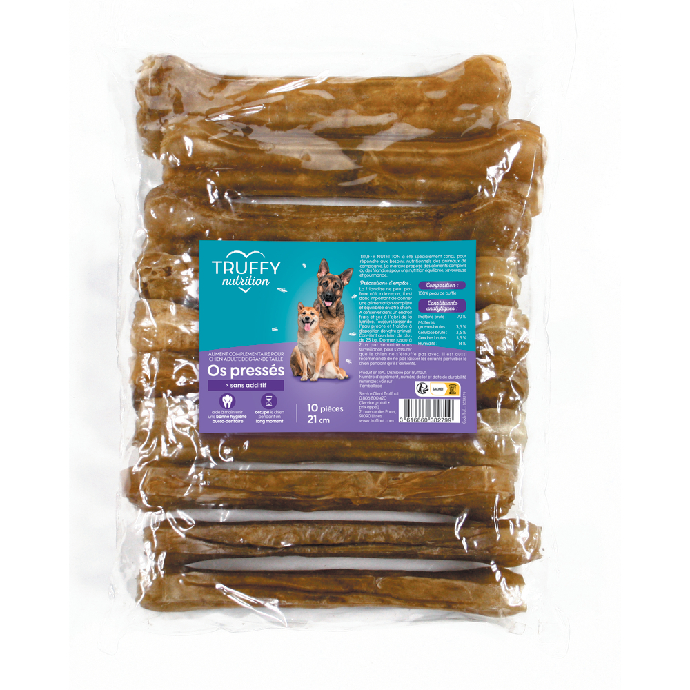 Os pressés pour chien Truffy nutrition 21cm x 10 pièces