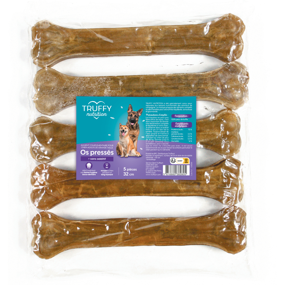 Os pressés pour chien Truffy nutrition 32cm X 5 pièces