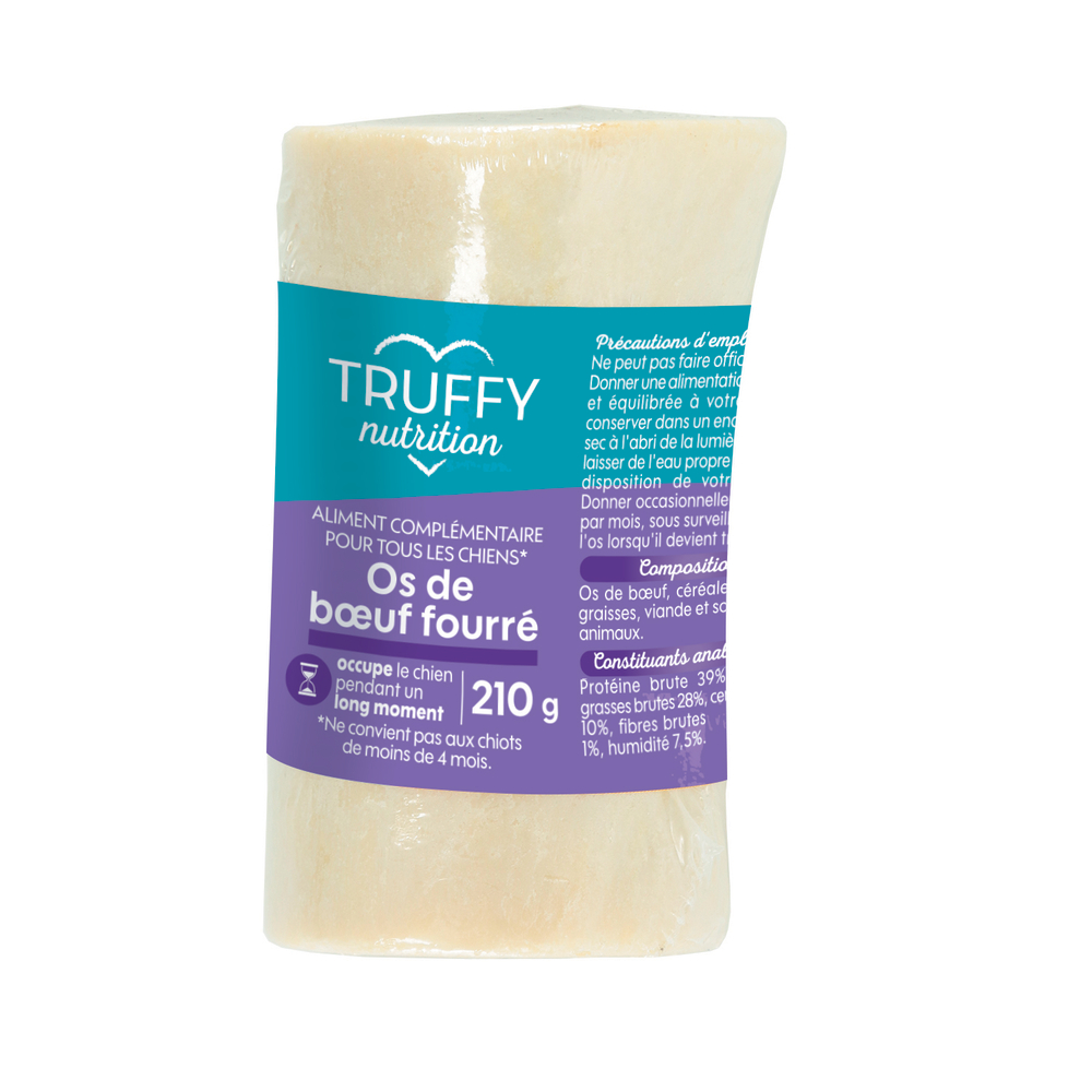 Os de bœuf fourré à la viande Truffaut nutrition pour chien 210g