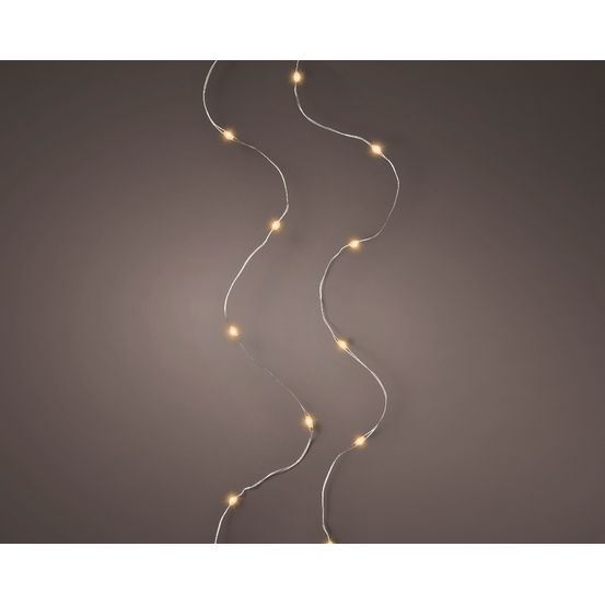 Guirlande lumineuse animée à piles60 micro-led, blanc chaud - 2,95m