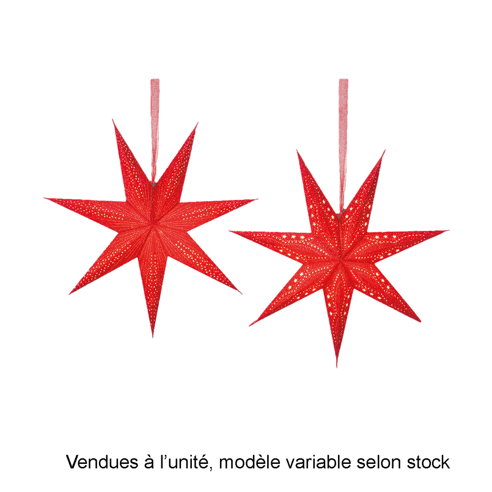 Suspension de Noël, étoile en papier rouge et blanche - D.60
