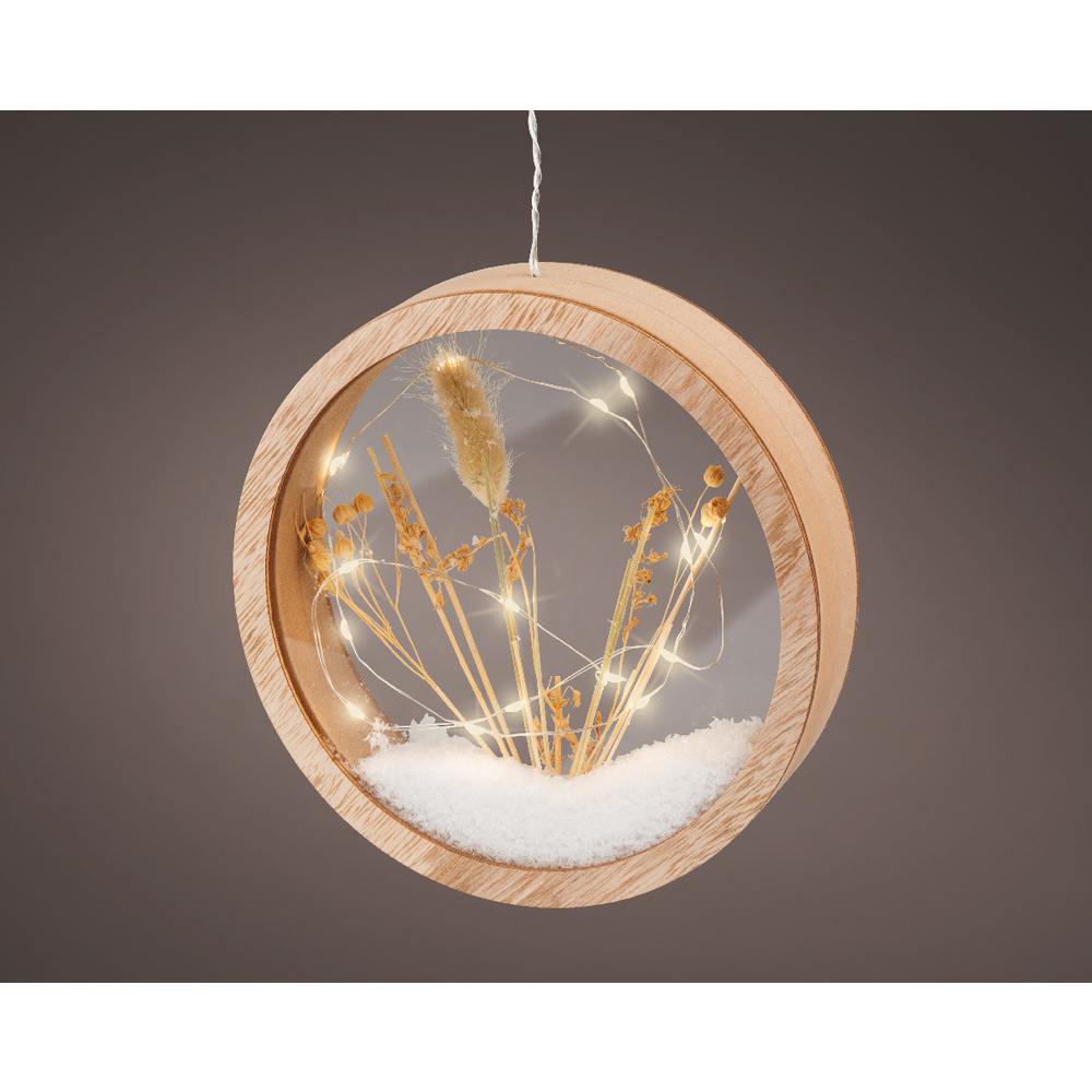 Décoration de Noël d'intérieur, Rond Déco LED blanches sur pile 18cm