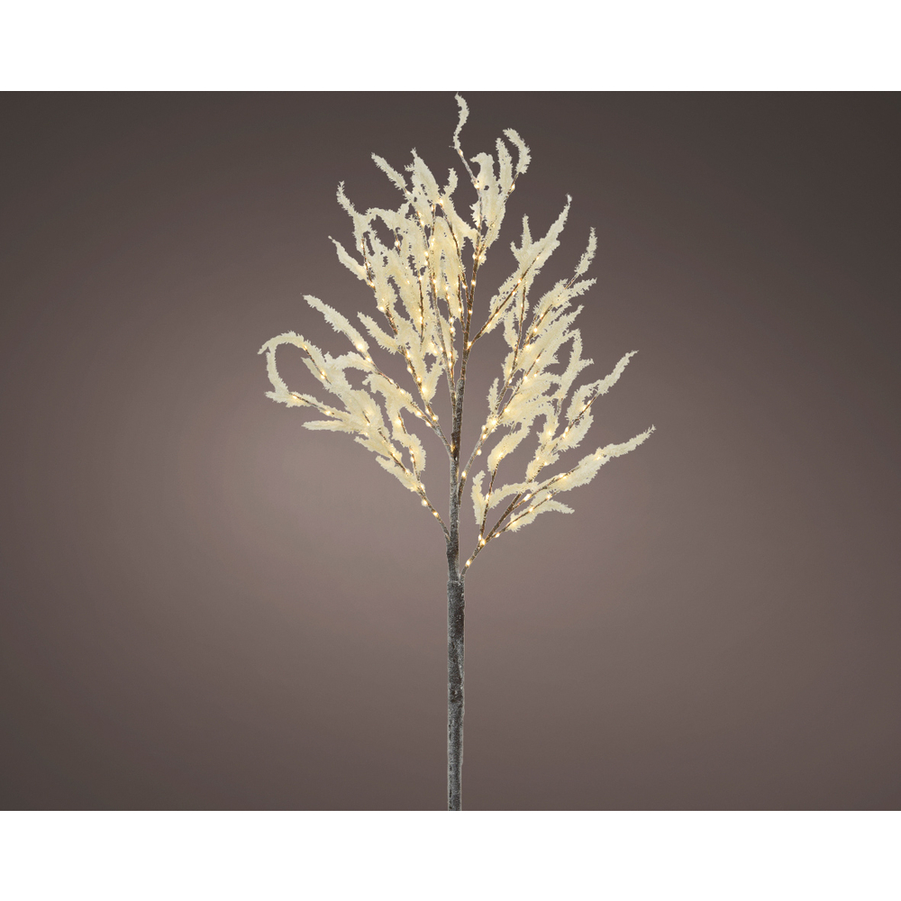 Décoration Noël d'intérieur Branche plume 100 Micro LED blanches 1.2m