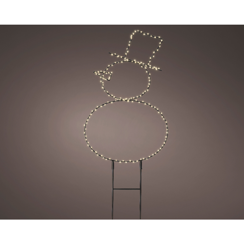 Déco de Noël Intérieur Bonhomme de neige à Piquer LED blanches H.47cm